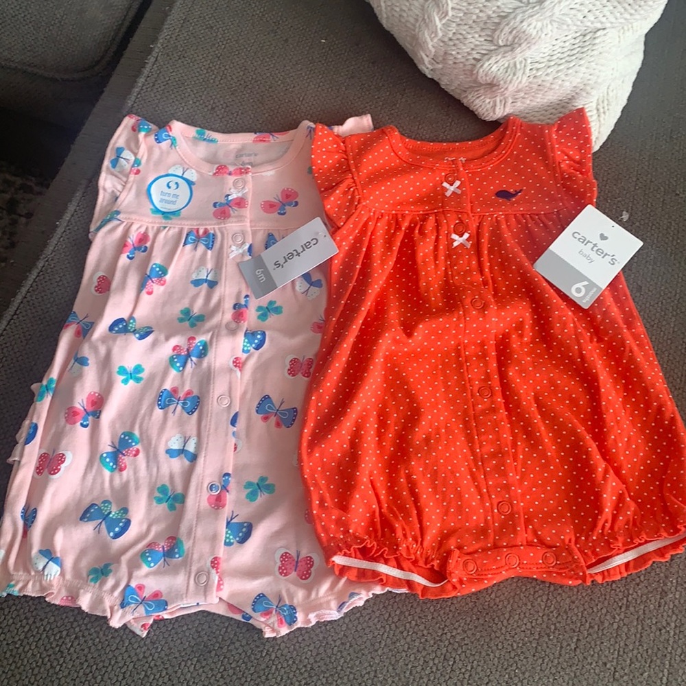 Carters Rompers 6mo- Tags on